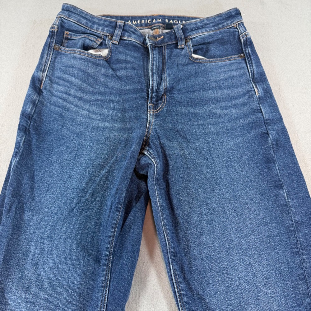 American Eagle Mom Jeans Womens 8R High Rise Medium Wash Stretch‎ Denim - Picture 2 of 11